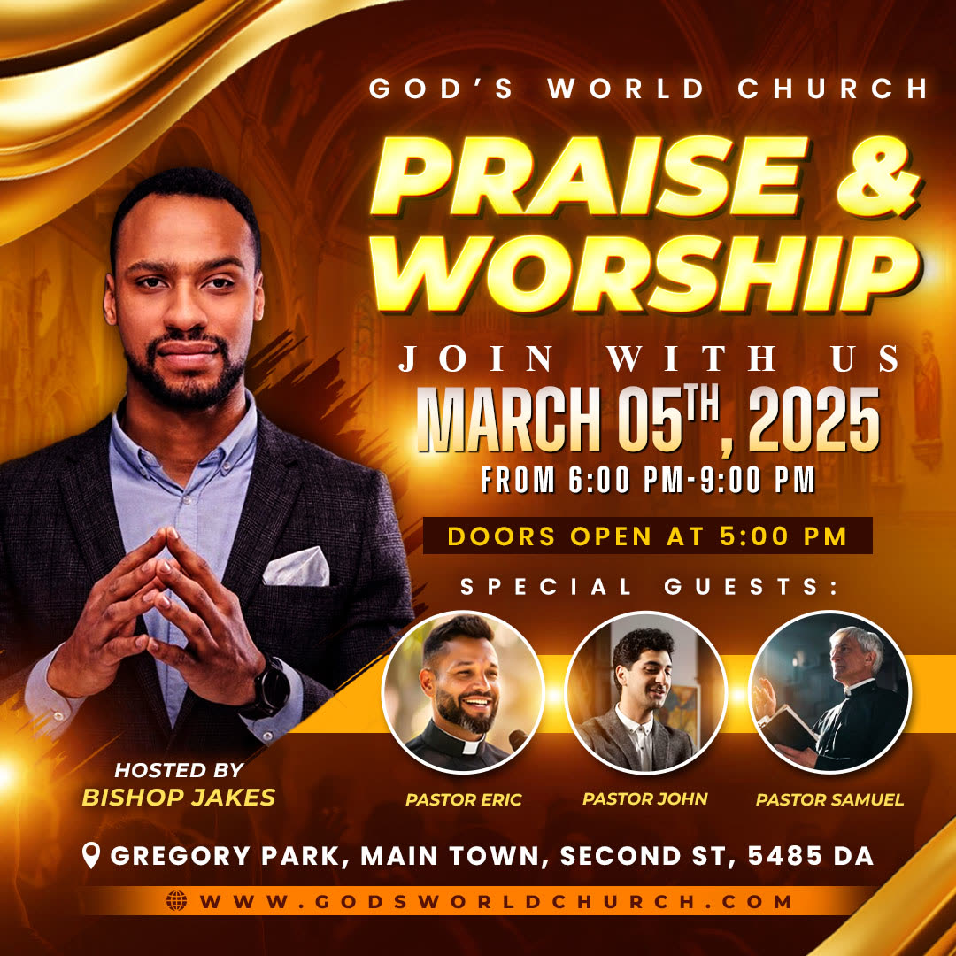 Church praise and worship event flyer design